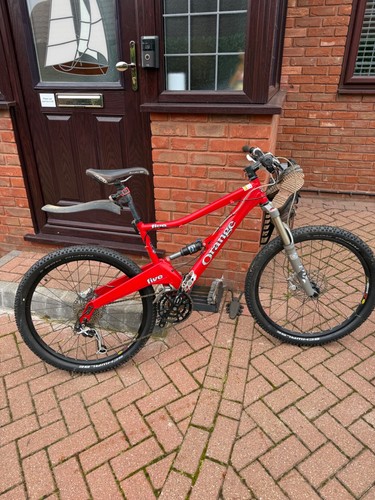 Orange mountain bike medium - 5, bike.